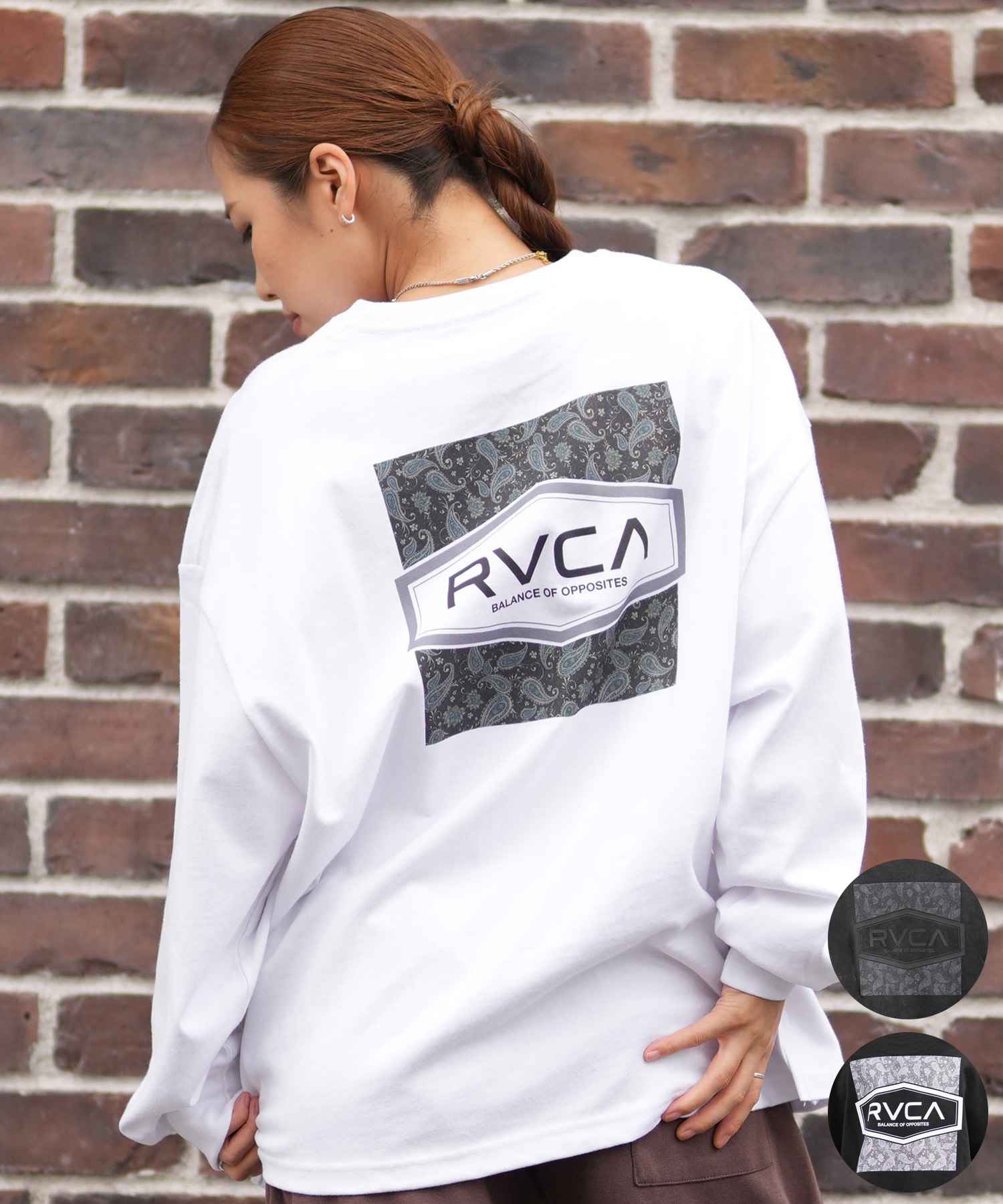 RVCA ルーカ 長袖 Tシャツ ロンT レディース バックプリント ロゴ