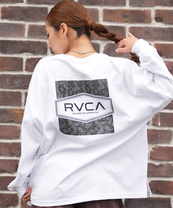 RVCA ルーカ 長袖 Tシャツ ロンT レディース バックプリント ロゴ オーバーサイズ BF044-P51