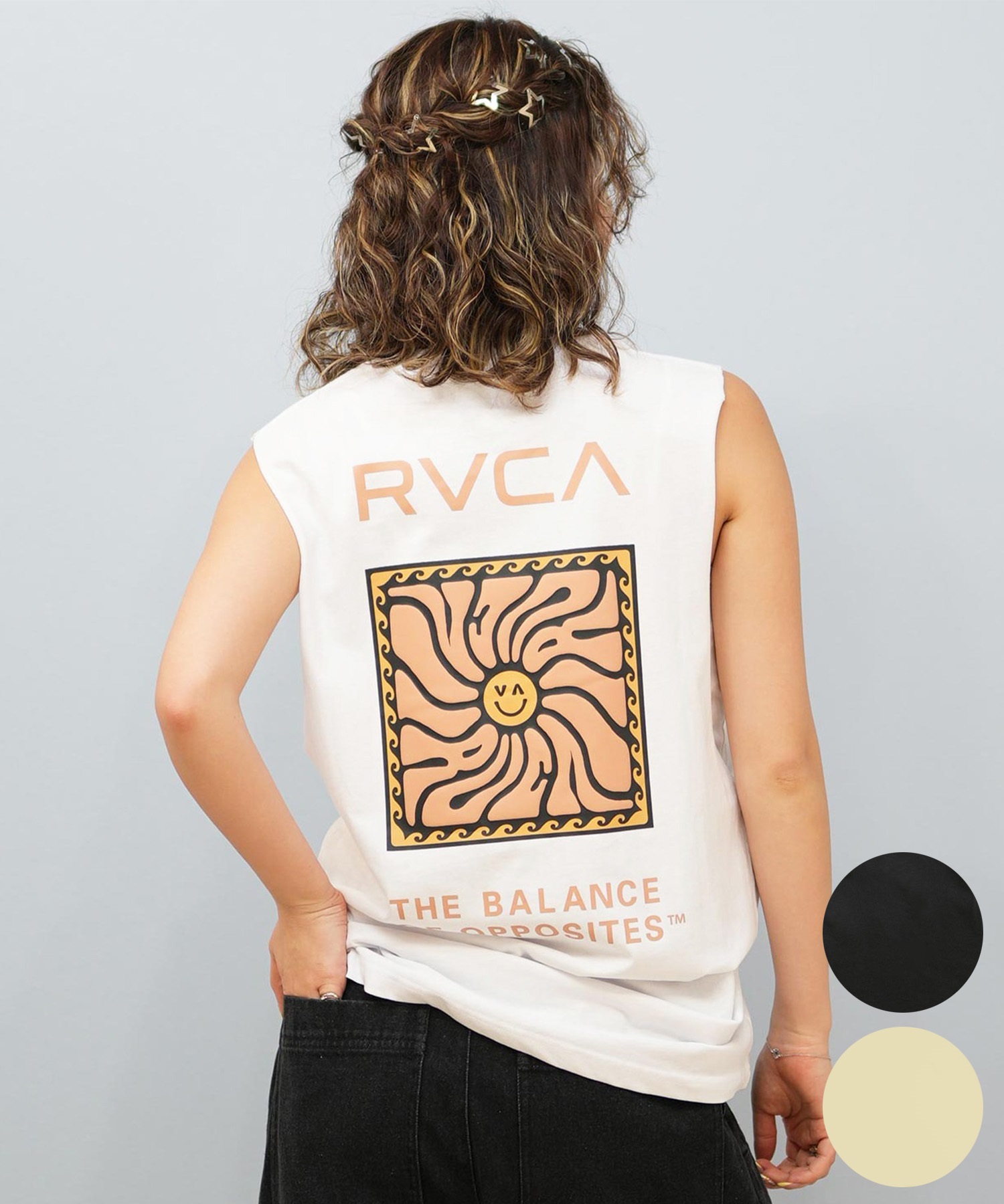 RVCA ルーカ タンクトップ レディース クロップド丈 ショート丈 シンプル BF04C-858 RVCA ルーカ タンクトップ レディース クロップド丈 ショート丈