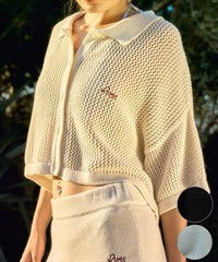RVCA ルーカ 半袖 シャツ レディース ニットシャツ ショート丈 メッシュ BF04C-850
