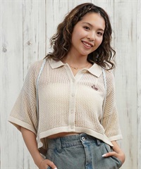 RVCA ルーカ 半袖 シャツ レディース ニットシャツ ショート丈 メッシュ BF04C-850