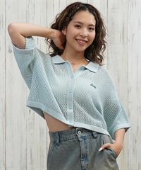 RVCA ルーカ 半袖 シャツ レディース ニットシャツ ショート丈 メッシュ BF04C-850
