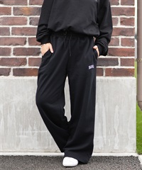 RVCA ルーカ ロングパンツ バギー スウェットパンツ レディース ロゴ ワンポイント WIDE SWEAT NEAT LONG PANTS BF044-P71(BLK-S)