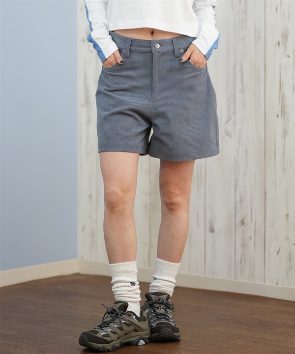 RVCA ルーカ ハーフパンツ ショートパンツ レディース ハイウエスト コーデュロイ シンプル BF044-600
