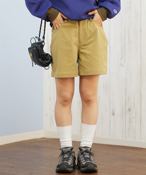 RVCA ルーカ ハーフパンツ ショートパンツ レディース ハイウエスト コーデュロイ シンプル BF044-600
