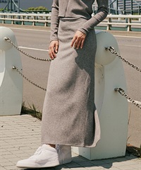 RVCA ルーカ スカート レディース リブニット マキシ丈 Hライン ペンシルスカート ロゴ ワンポイント MAXI PENCIL SKIRT BF044-601(MGR-M)