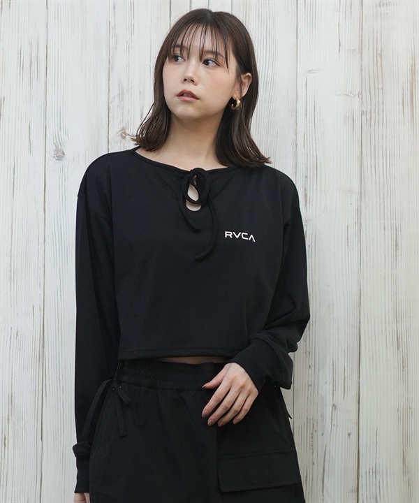 RVCA ルーカ ラッシュガード レディース 長袖 Tシャツ ロンT クロップド丈 ショート丈 水陸両用 UVカット BF043-854