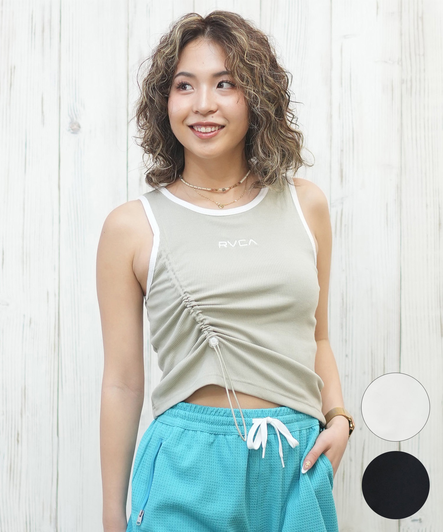 再入荷アイテム ルーカ RVCA ラッシュガード カップ付 タンクトップ レディース 水着・ラッシュガード