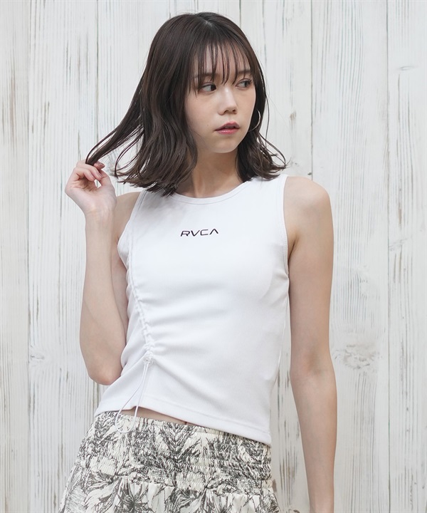 RVCA ルーカ ラッシュガード レディース タンクトップ カップ付 ワンポイント ロゴ 水陸両用 UVカット BF043-856
