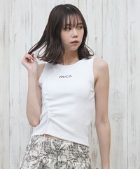 RVCA ルーカ ラッシュガード レディース タンクトップ カップ付 ワンポイント ロゴ 水陸両用 UVカット BF043-856(WHT-M)