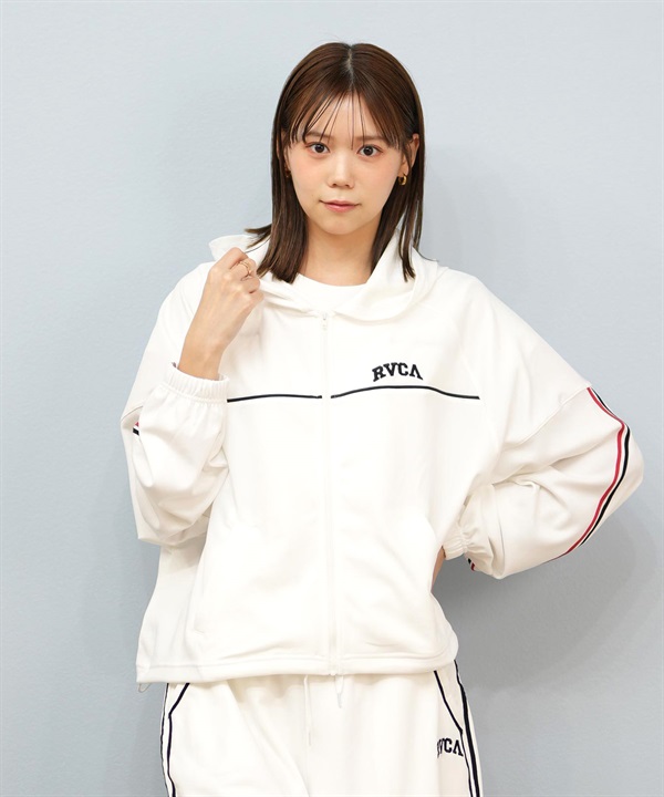 RVCA ルーカ 水着 ラッシュガード パーカー ジップアップ レディース クロップド丈 ショート丈 パイピング 水陸両用 UVカット BF04C-P86