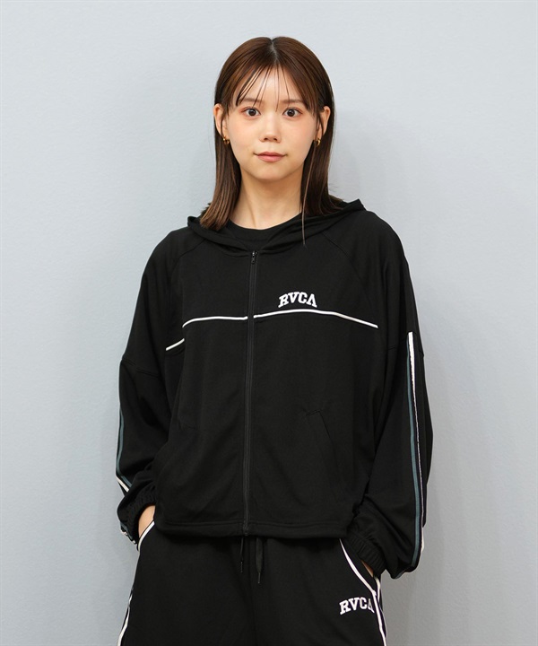 RVCA ルーカ 水着 ラッシュガード パーカー ジップアップ レディース クロップド丈 ショート丈 パイピング 水陸両用 UVカット BF04C-P86