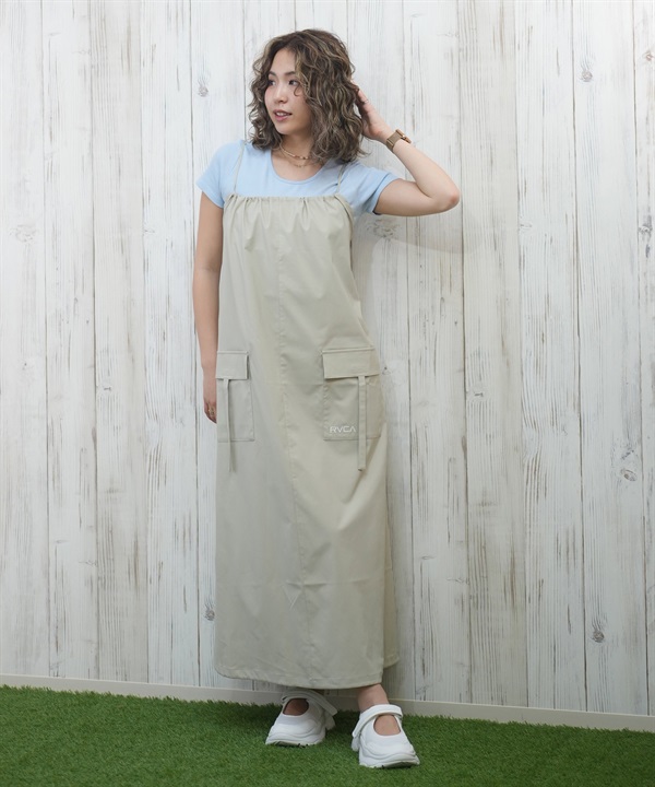 RVCA ルーカ ラッシュガード レディース ワンピース スリップドレス ロング丈 ワンポイント ロゴ 水陸両用 UVカット BF043-851