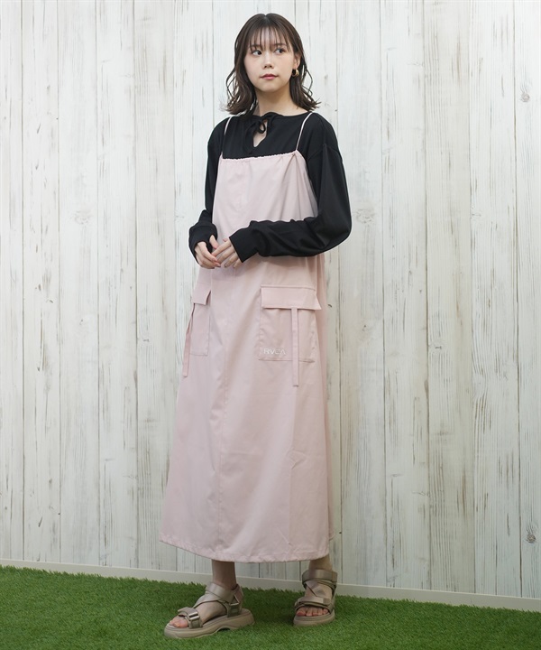 RVCA ルーカ ラッシュガード レディース ワンピース スリップドレス ロング丈 ワンポイント ロゴ 水陸両用 UVカット BF043-851