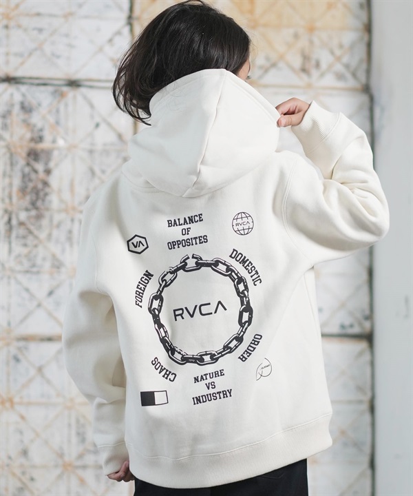 RVCA ルーカ プルオーバー パーカー キッズ ジュニア 子供 バックプリント ロゴ 裏起毛 METAL URGY HD BF046-007
