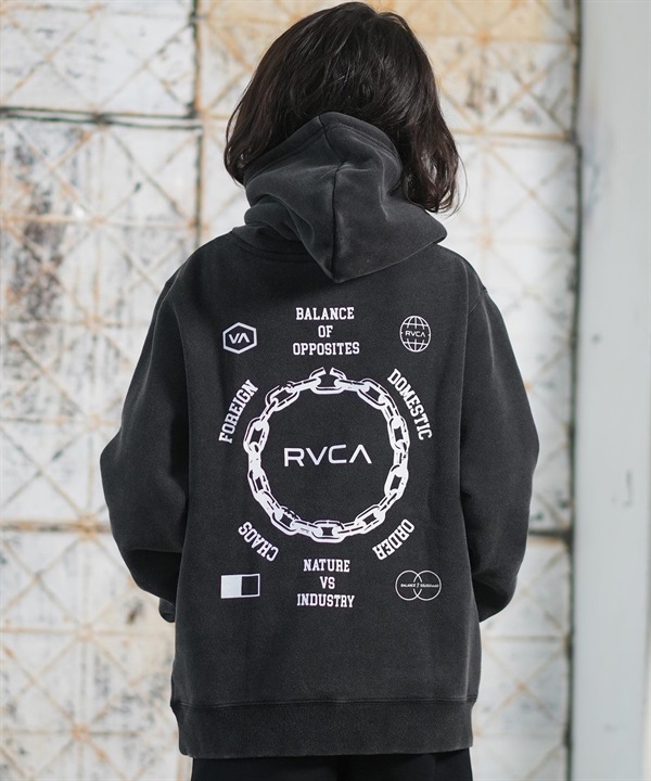 RVCA ルーカ プルオーバー パーカー キッズ ジュニア 子供 バックプリント ロゴ 裏起毛 METAL URGY HD BF046-007