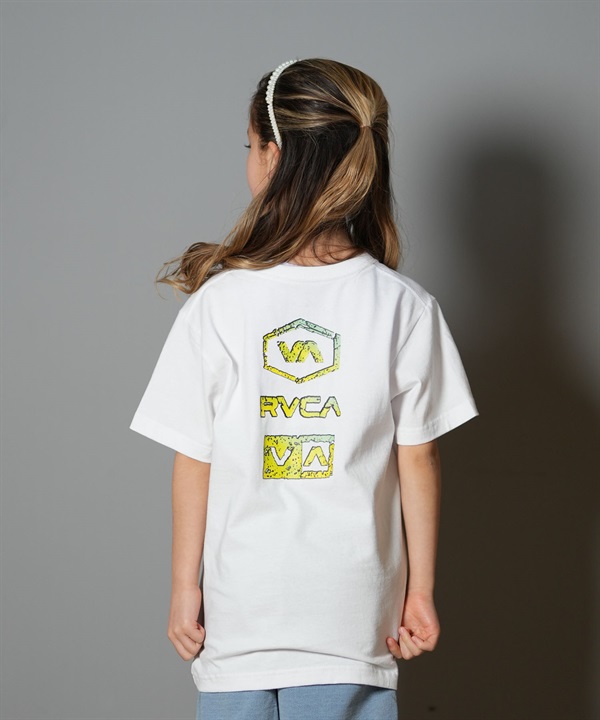 RVCA ルーカ 半袖 Tシャツ キッズ ジュニア 子供 バックプリント ロゴ STONE WASH SS BF04E-253