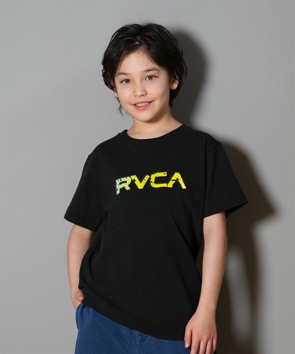 RVCA ルーカ 半袖 Tシャツ キッズ ジュニア 子供 バックプリント ロゴ STONE WASH SS BF04E-253