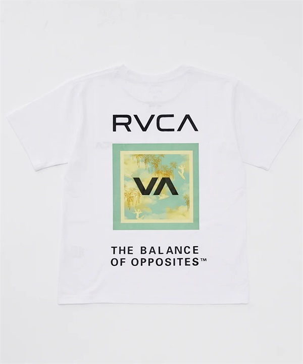 RVCA ルーカ 半袖 Tシャツ キッズ ジュニア 子供 バックプリント ロゴ クルーネック BOX SS BF04E-P20