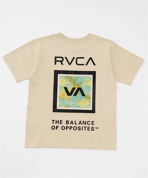 RVCA ルーカ 半袖 Tシャツ キッズ ジュニア 子供 バックプリント ロゴ クルーネック BOX SS BF04E-P20