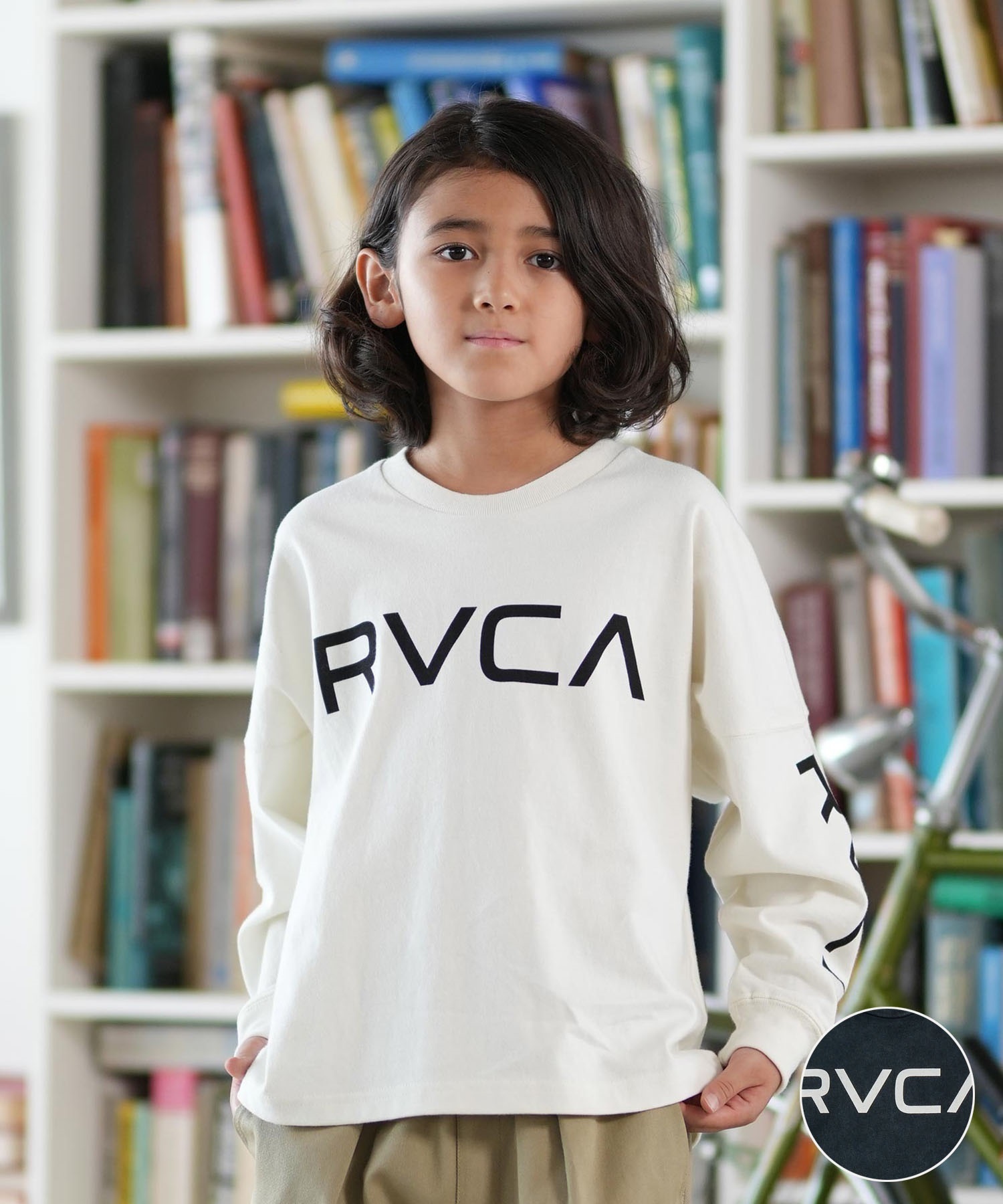 RVCA ルーカ 長袖 Tシャツ ロンT キッズ ジュニア 子供 ロゴ RVCA LT