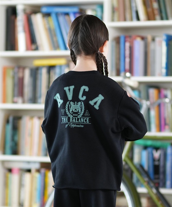 RVCA ルーカ トレーナー スウェット キッズ ジュニア 子供 セットアップ対応 ARCH COLLEGE CROPPED CREW BF046-030