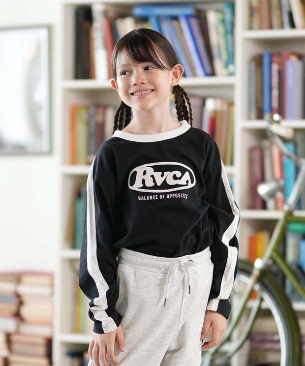 RVCA ルーカ 長袖 Tシャツ ロンT キッズ ジュニア 子供 ロゴ CLASSIC BABY FIT LS TEE BF046-080