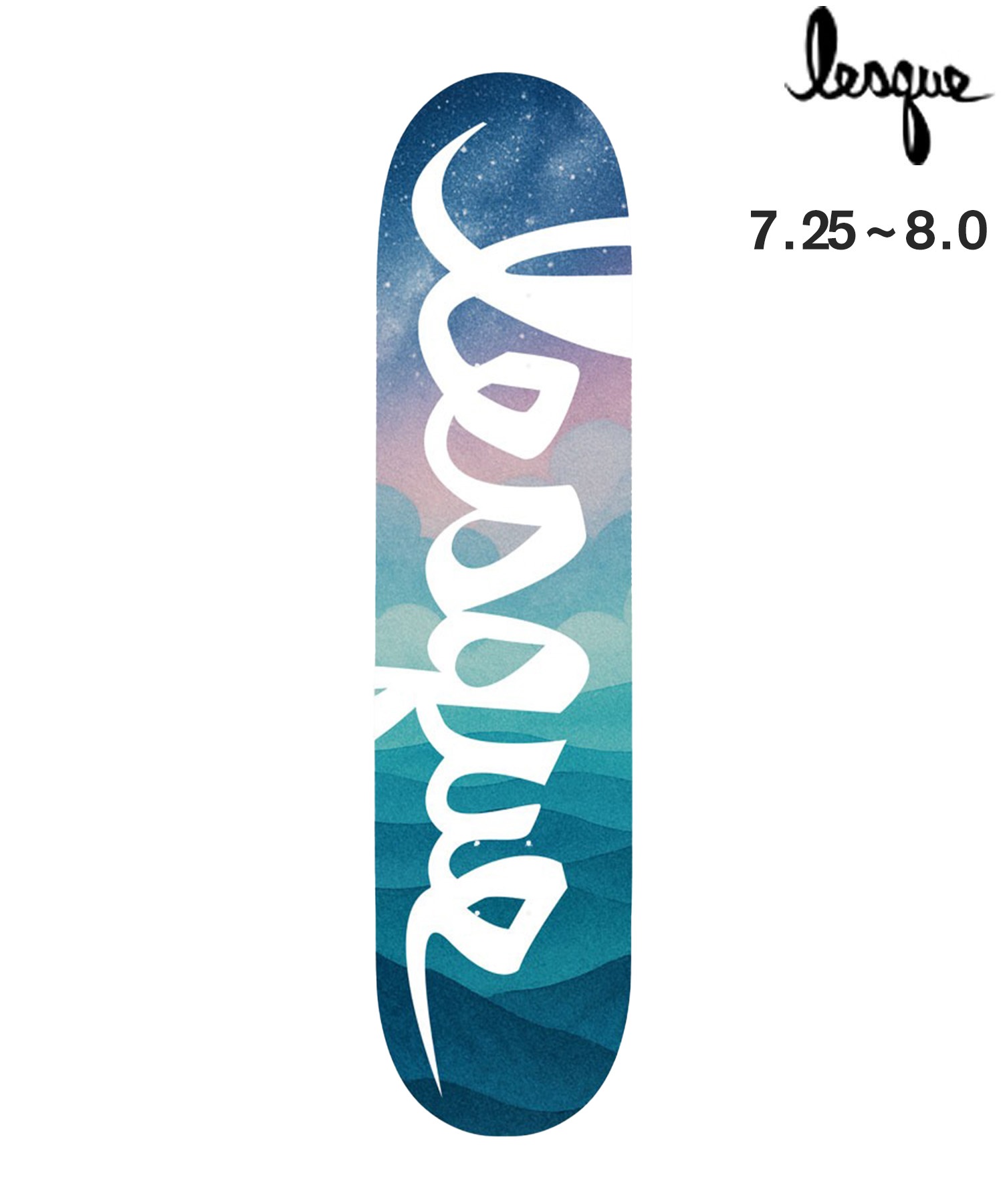LESQUE レスケ スケートボード デッキ デッキテープ無料 7.25inch,8.0inch NEBULA ムラサキスポーツ(BLUE-7.25inch)