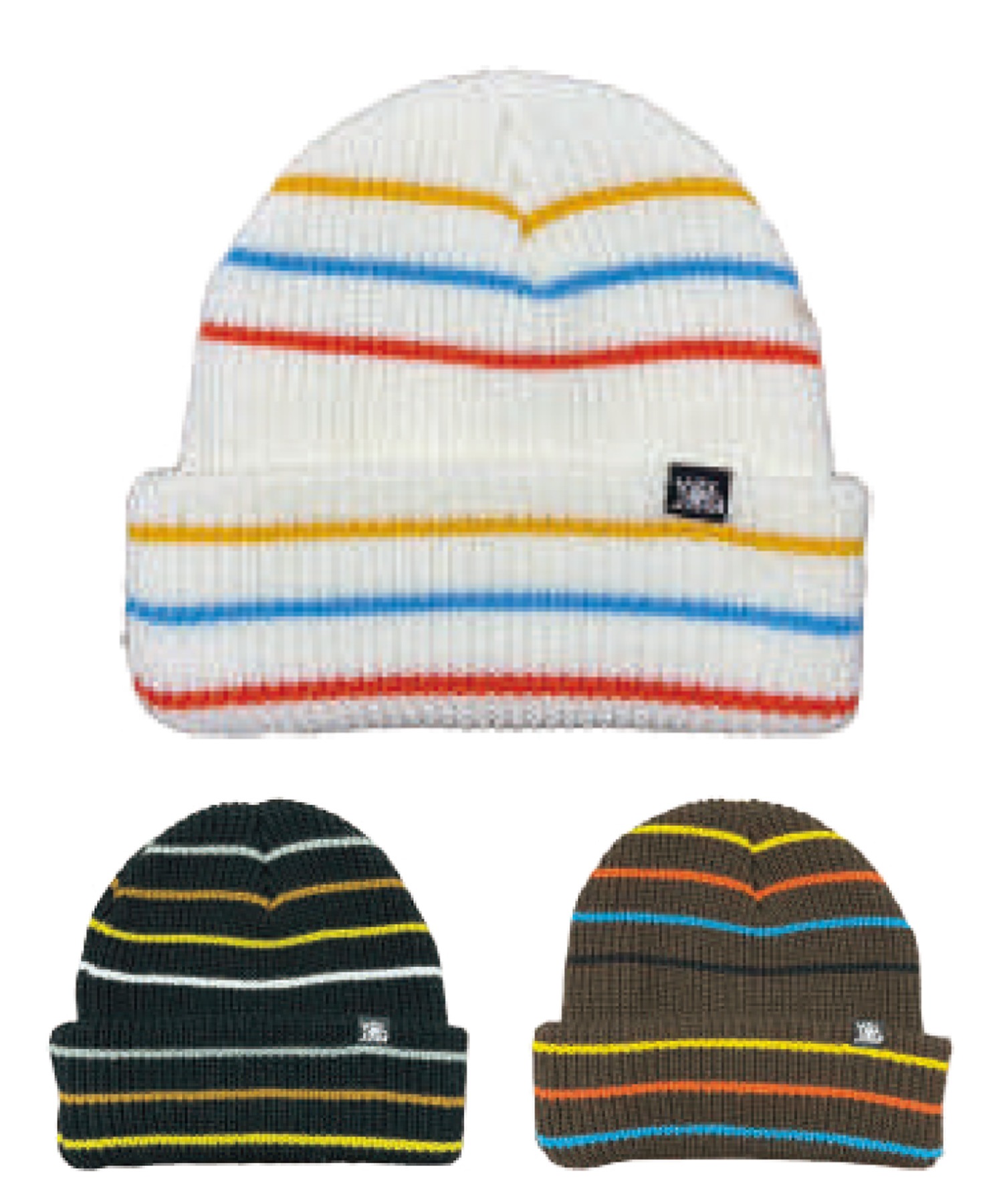 paster studio ビーニー　2点セット Jacquard Beanie/ジャガード編み折り返しボーダービーニー snj-505