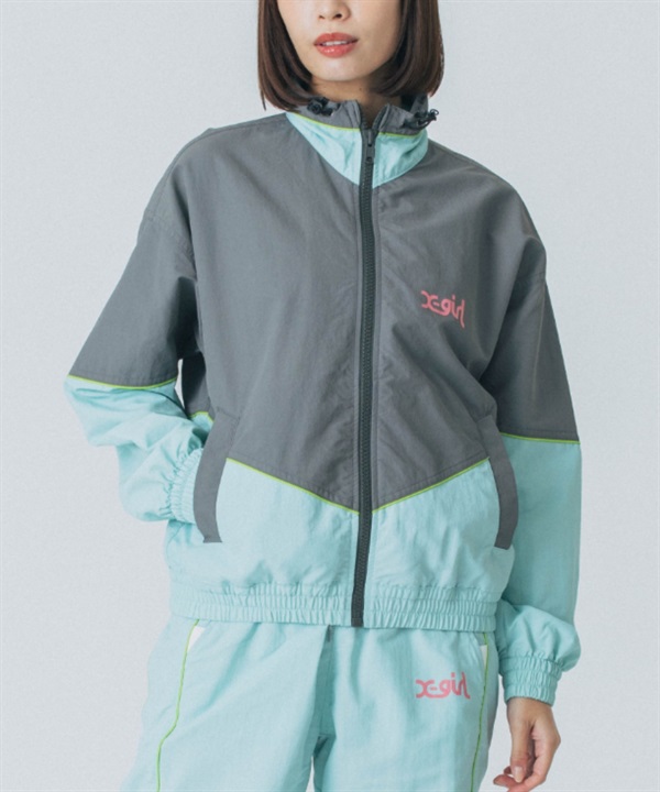X-girl SPORTS エックスガールスポーツアウター レディース ナイロンジャケット UVカット 撥水 防風 セットアップ対応 155251021001