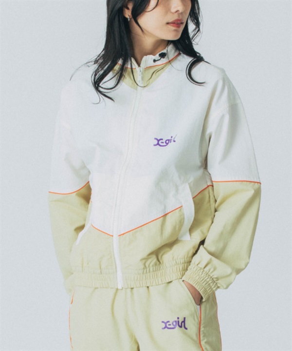 X-girl SPORTS エックスガールスポーツアウター レディース ナイロンジャケット UVカット 撥水 防風 セットアップ対応 155251021001