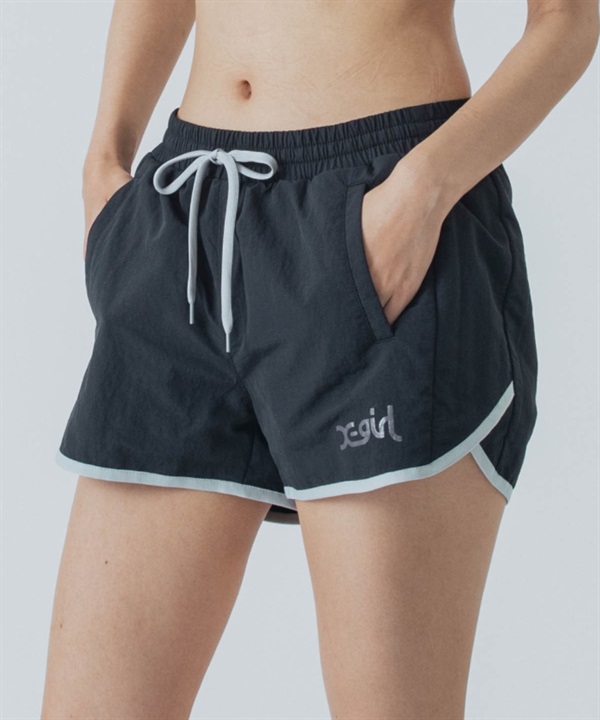 X-girl SPORTSエックスガールスポーツショートパンツ レディース ナイロンパンツ UVカット 撥水 防風 155251031002