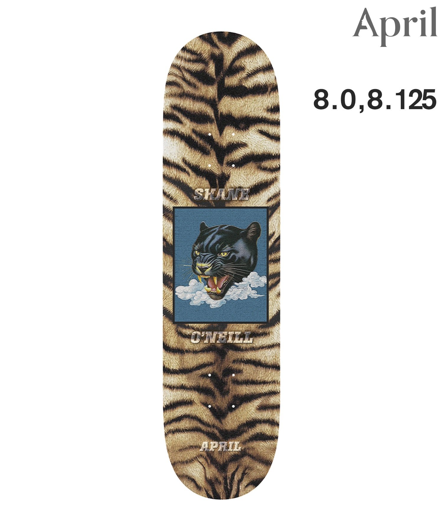 APRIL エープリル スケートボード デッキ 8.0,8.125inch SHANE O'NEILL  LEOPARD ムラサキスポーツ