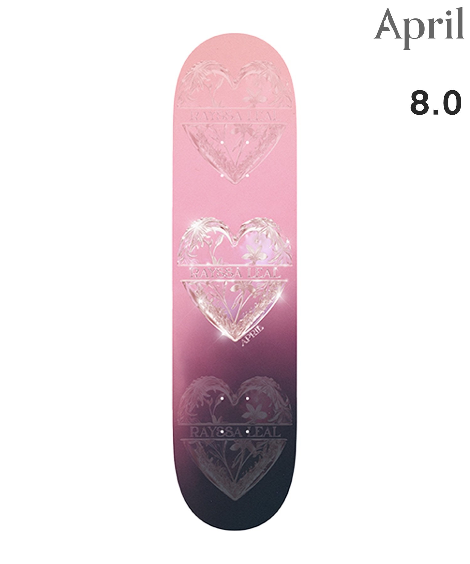 APRIL エープリル スケートボード デッキ 8.0inch RAYSSA LEAL HEART ムラサキスポーツ(ONE-8inch)