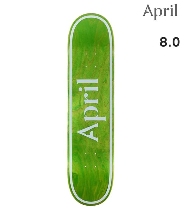 APRIL エープリル スケートボード デッキ 8.0inch OG LOGO GREEN INVERT ムラサキスポーツ