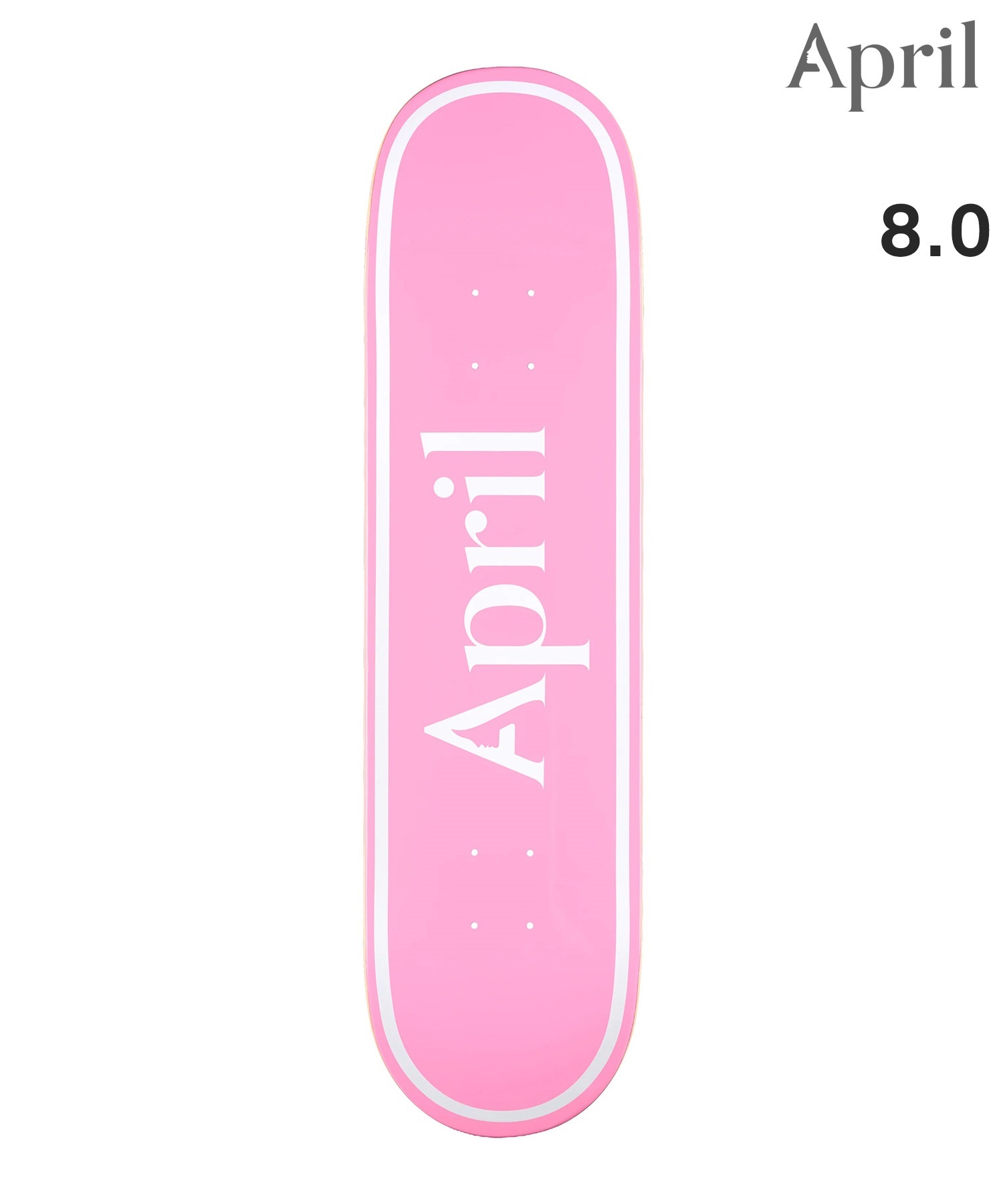 APRIL エープリル OG LOGO PINK WHITE, BLACK BLUE スケートボード デッキ 8~8.12 初心者 おすすめ(WT/PK-8inch)