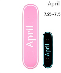 APRIL エープリル スケートボード キッズ デッキ 7.0~7.5inch OG LOGO PINK WHITE, BLACK BLUE ムラサキスポーツ 初心者 おすすめ(BK/BL-7.2inch)