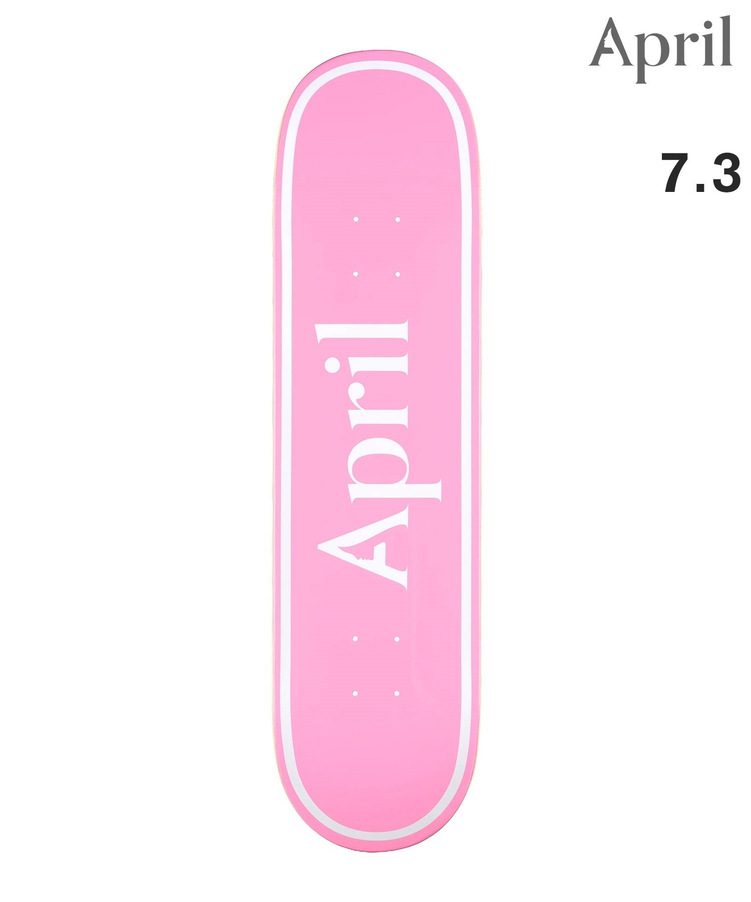 APRIL エープリル スケートボード キッズ デッキ 7.0~7.5inch OG LOGO PINK WHITE, BLACK BLUE ムラサキスポーツ 初心者 おすすめ(WT/PK-7.3inch)