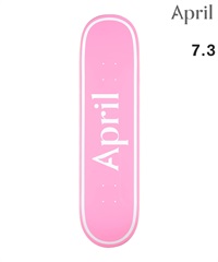 APRIL エープリル スケートボード キッズ デッキ 7.0~7.5inch OG LOGO PINK WHITE, BLACK BLUE ムラサキスポーツ 初心者 おすすめ(WT/PK-7.3inch)