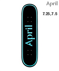 APRIL エープリル スケートボード キッズ デッキ 7.0~7.5inch OG LOGO PINK WHITE, BLACK BLUE ムラサキスポーツ 初心者 おすすめ(BK/BL-7.2inch)