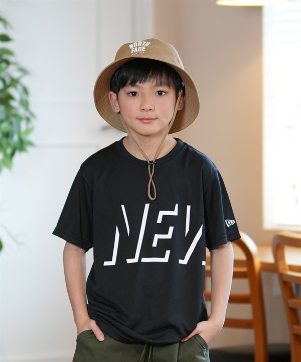 NEW ERA ニューエラ 半袖 Tシャツ キッズ ジュニア 子供 Youth テック Shadow Wordmark ブラック 14414380