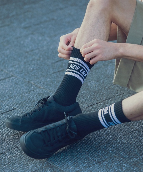 NEW ERA ニューエラ ソックス 靴下 ロゴ クルー丈 SOCKS CREW 3足セット ライン 14518182
