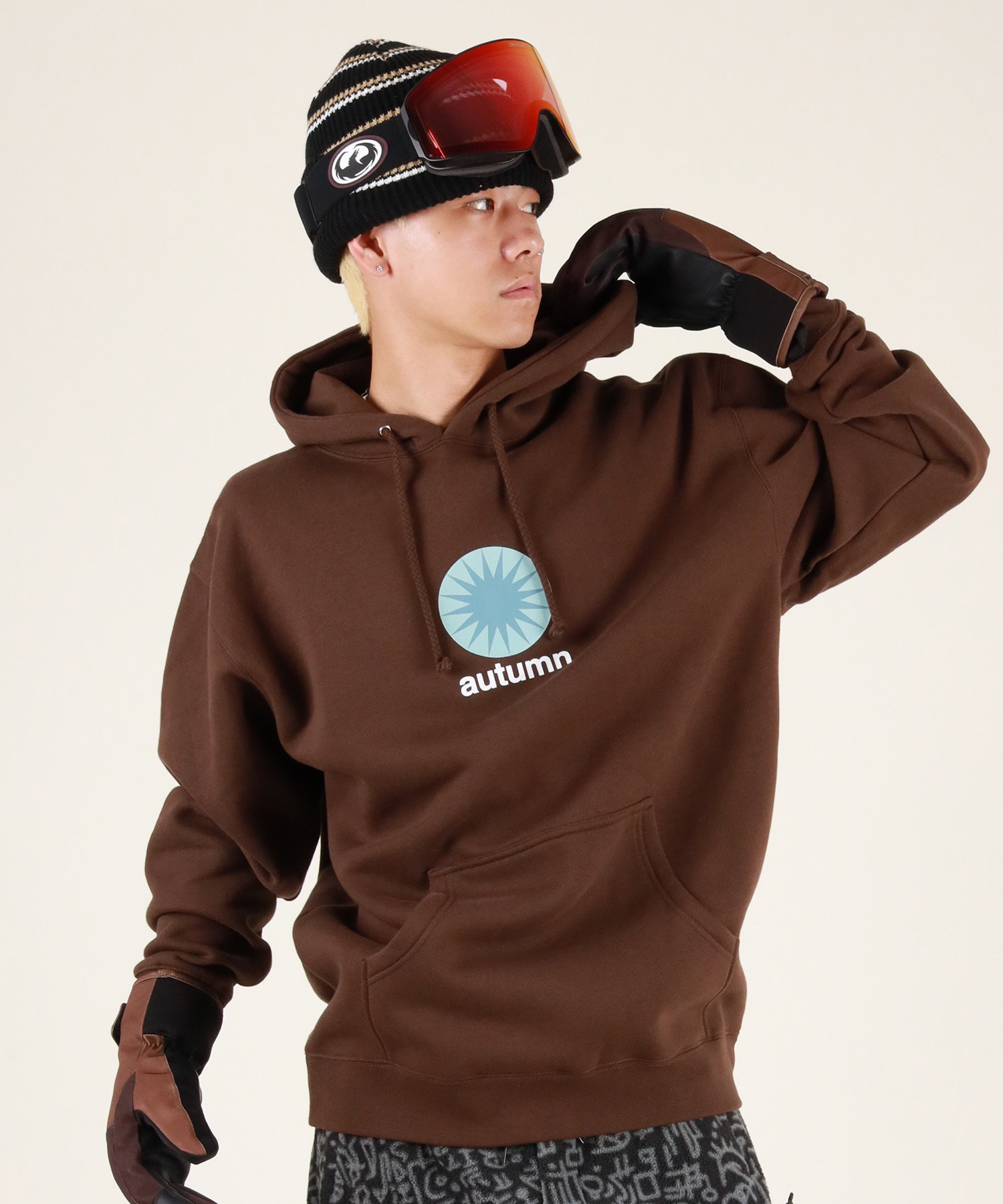 【早期購入/店頭受取対象外】AUTUMN オータム スノーボード ウェア インナーウェア ユニセックス EARLYBIRD HOODIE ムラサキスポーツ 25-26モデル MM D25(BROWN-S)
