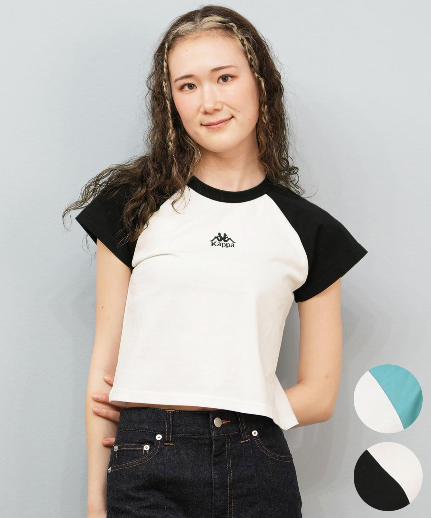 Kappa カッパ 半袖 Tシャツ レディース クロップド丈 ショート丈 刺繍