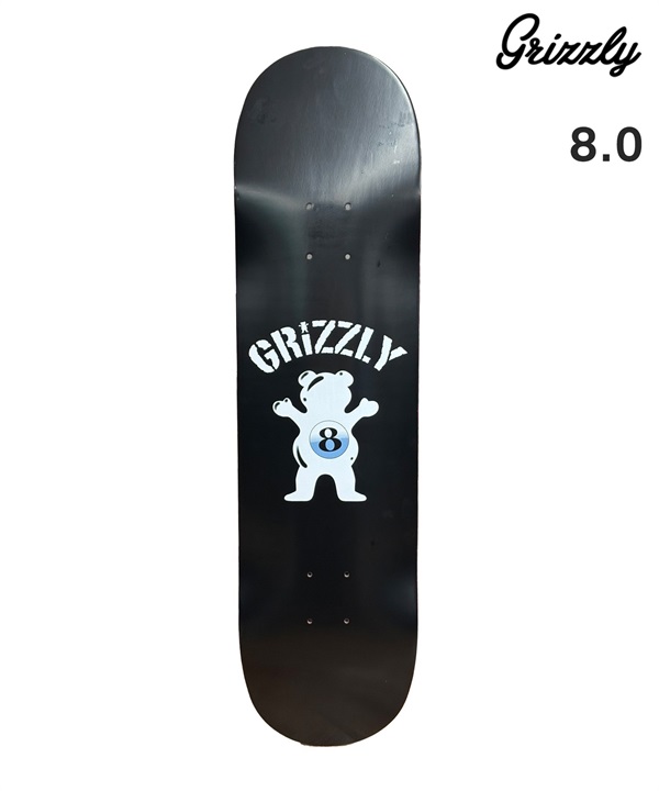GRIZZLY グリズリー スケートボード デッキ 8.0 inch EIGHT BALL  ムラサキスポーツ