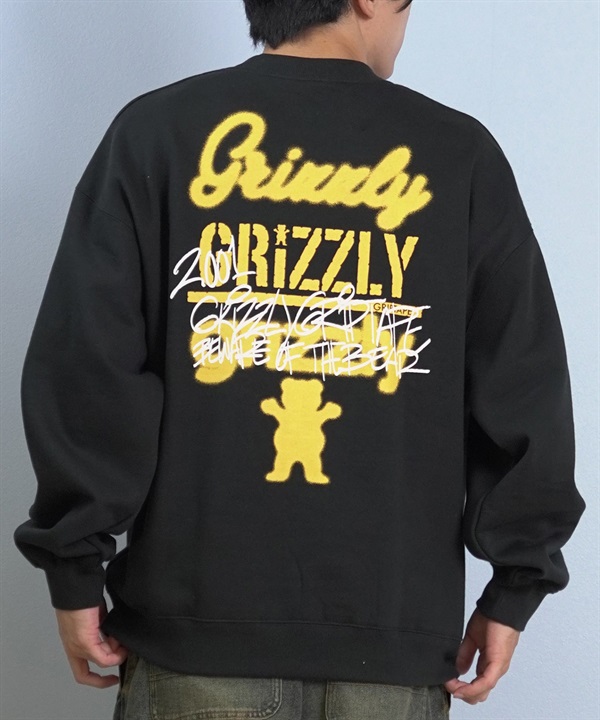 GRIZZLY グリズリー トレーナー スウェット メンズ クルーネック バックプリント LOGO ART BEAR CREW NECK G25FW-4301