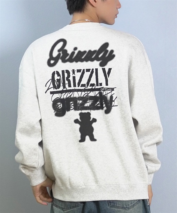 GRIZZLY グリズリー トレーナー スウェット メンズ クルーネック バックプリント LOGO ART BEAR CREW NECK G25FW-4301