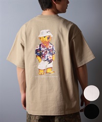 GRIZZLY グリズリー 半袖 Tシャツ メンズ バックプリント ALOHA BEAR G25SS1401 ムラサキスポーツ限定(WHT-M)