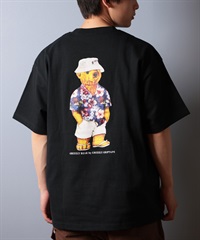 GRIZZLY グリズリー 半袖 Tシャツ メンズ バックプリント ALOHA BEAR G25SS1401 ムラサキスポーツ限定(BLK-M)