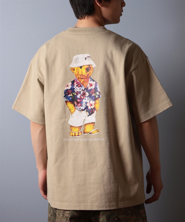 GRIZZLY グリズリー 半袖 Tシャツ メンズ バックプリント ALOHA BEAR G25SS1401 ムラサキスポーツ限定
